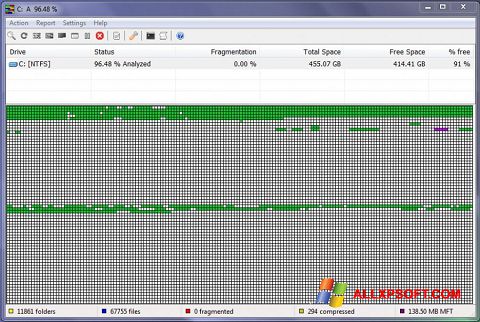 스크린 샷 UltraDefrag Windows XP