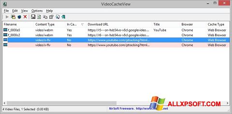 스크린 샷 VideoCacheView Windows XP