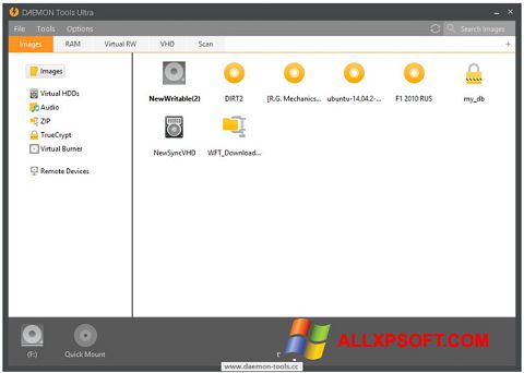 스크린 샷 DAEMON Tools Ultra Windows XP