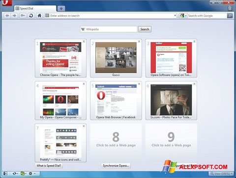 스크린 샷 Opera Windows XP