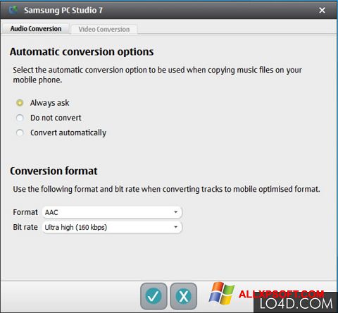 스크린 샷 Samsung PC Studio Windows XP
