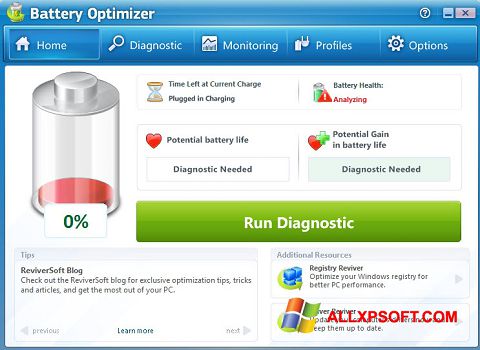 스크린 샷 Battery Optimizer Windows XP