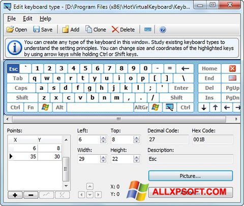 스크린 샷 Virtual Keyboard Windows XP