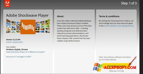 스크린 샷 Adobe Shockwave Player Windows XP