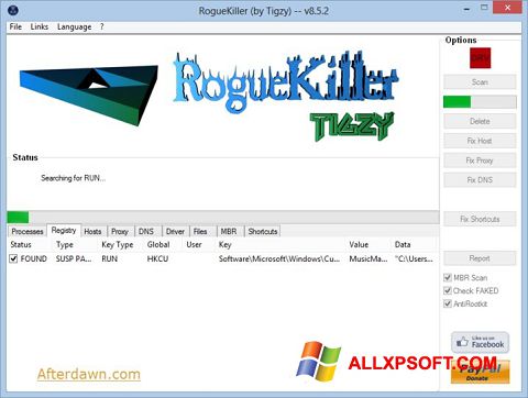 스크린 샷 RogueKiller Windows XP