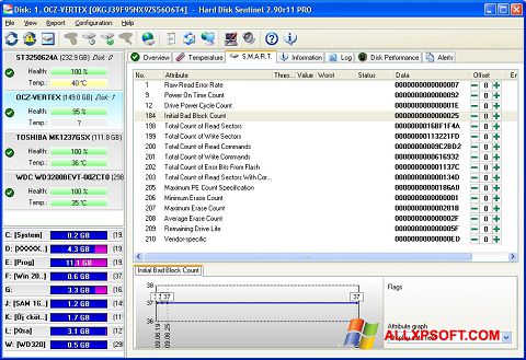 스크린 샷 Hard Disk Sentinel Windows XP