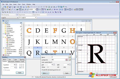 스크린 샷 Font Creator Windows XP