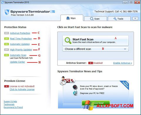 스크린 샷 Spyware Terminator Windows XP