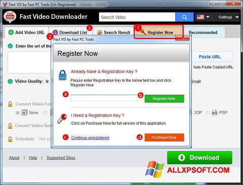 스크린 샷 Fast Video Downloader Windows XP