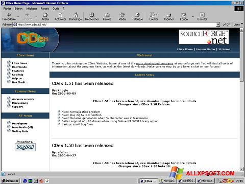 스크린 샷 CDex Windows XP