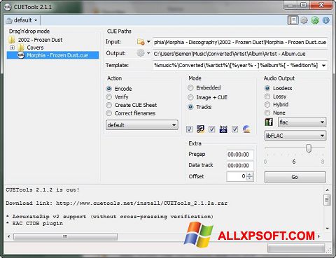 스크린 샷 CUETools Windows XP