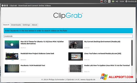 스크린 샷 ClipGrab Windows XP