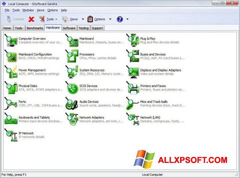 스크린 샷 SiSoftware Sandra Windows XP