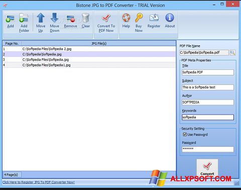 스크린 샷 Image To PDF Converter Windows XP
