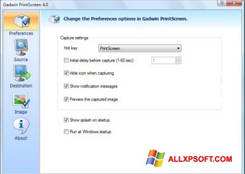 스크린 샷 Gadwin PrintScreen Windows XP