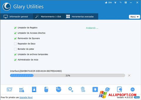 스크린 샷 Glary Utilities Windows XP