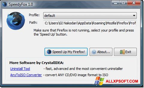 스크린 샷 SpeedyFox Windows XP