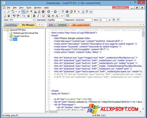 스크린 샷 CuteFTP Windows XP