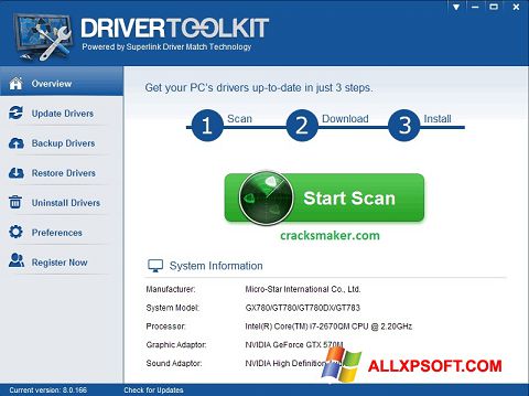 스크린 샷 Driver Toolkit Windows XP