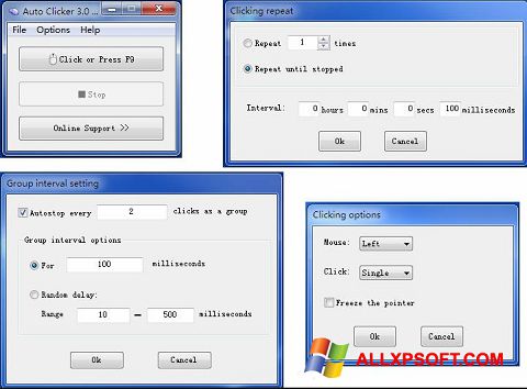 스크린 샷 GS Auto Clicker Windows XP