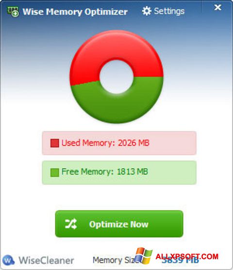스크린 샷 Wise Memory Optimizer Windows XP