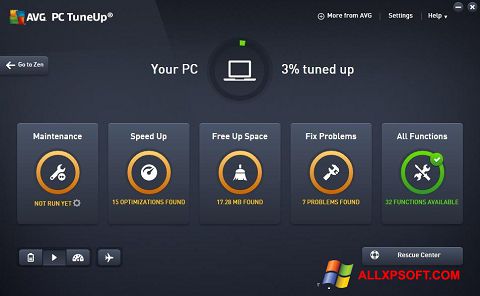스크린 샷 AVG PC Tuneup Windows XP