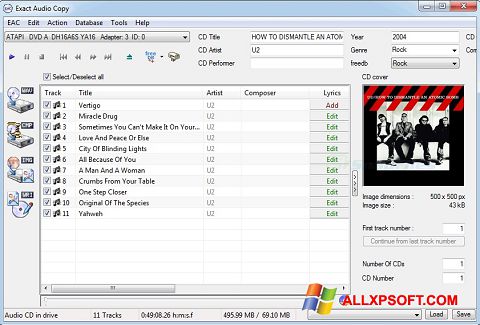 스크린 샷 Exact Audio Copy Windows XP