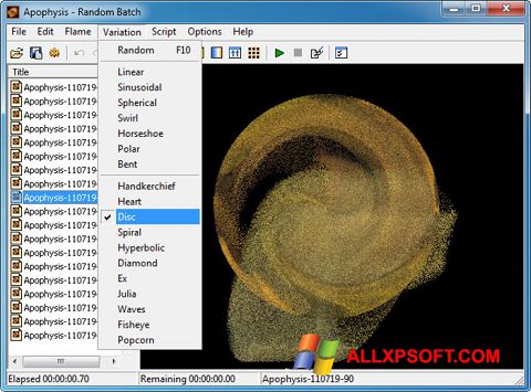 스크린 샷 Apophysis Windows XP