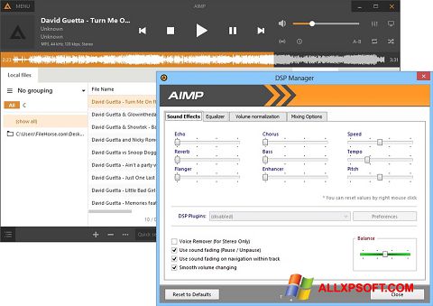 스크린 샷 AIMP Windows XP