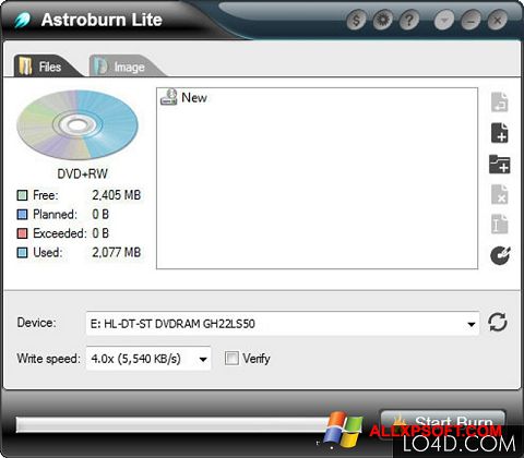 스크린 샷 Astroburn Lite Windows XP