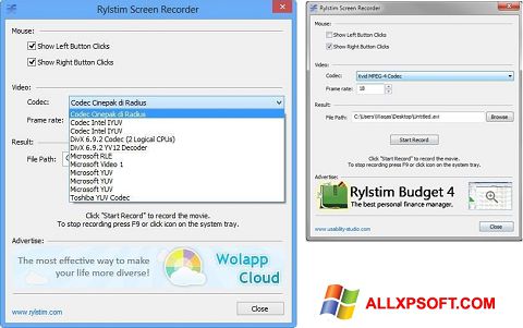 스크린 샷 Rylstim Screen Recorder Windows XP