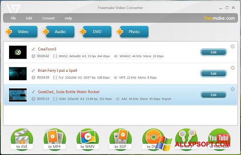 스크린 샷 Freemake Video Converter Windows XP