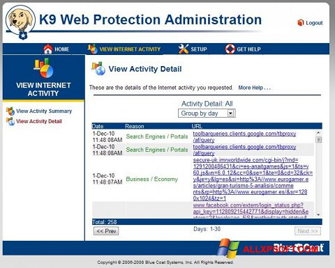 스크린 샷 K9 Web Protection Windows XP
