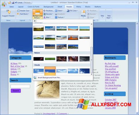 스크린 샷 Artisteer Windows XP