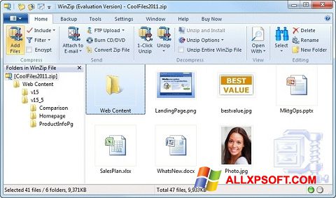 스크린 샷 WinZip Windows XP
