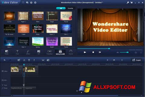 스크린 샷 Wondershare Video Editor Windows XP