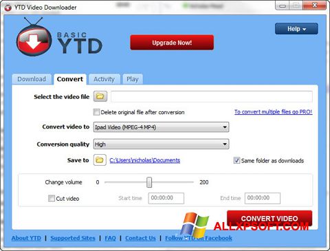 스크린 샷 YTD Video Downloader Windows XP