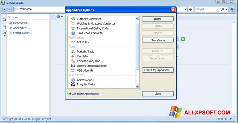 스크린 샷 Lingoes Windows XP