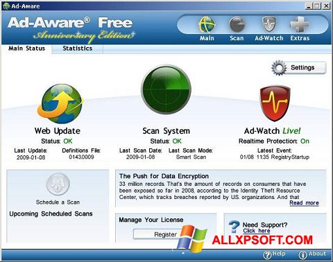 스크린 샷 Ad-Aware Free Windows XP