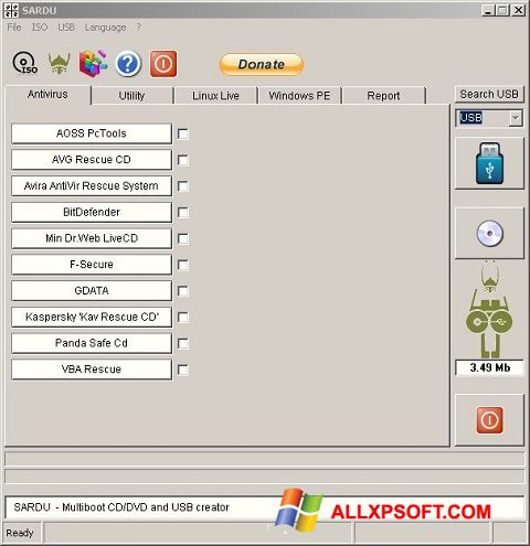 스크린 샷 SARDU Windows XP
