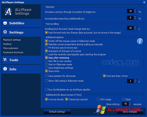 스크린 샷 ALLPlayer Windows XP