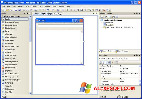 스크린 샷 Microsoft Visual Basic Windows XP