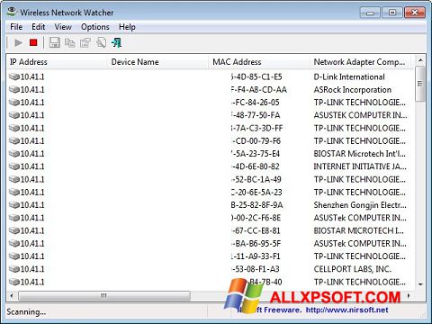 스크린 샷 Wireless Network Watcher Windows XP
