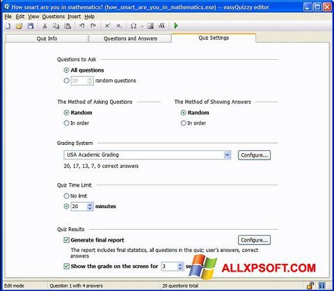 스크린 샷 easyQuizzy Windows XP