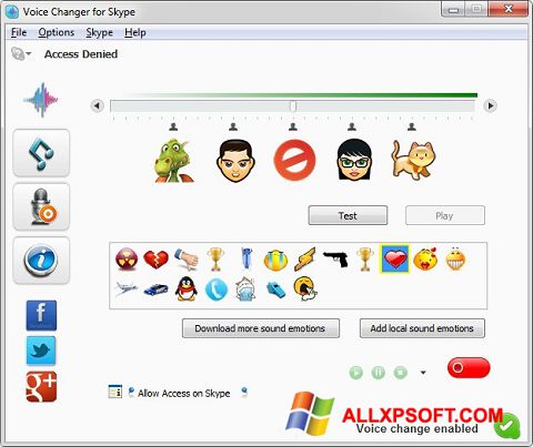 스크린 샷 Skype Voice Changer Windows XP