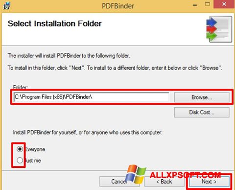 스크린 샷 PDFBinder Windows XP