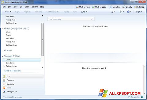 스크린 샷 Windows Live Mail Windows XP