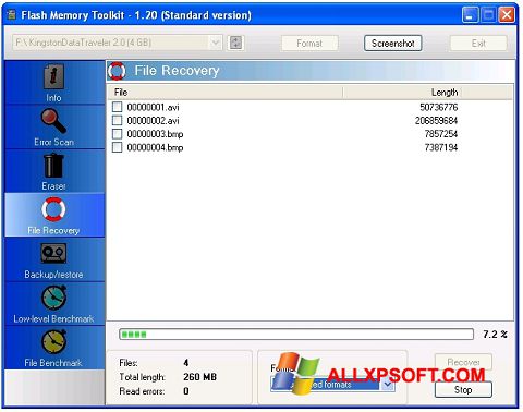 스크린 샷 Flash Memory Toolkit Windows XP