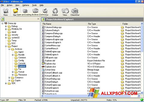 스크린 샷 IZArc Windows XP