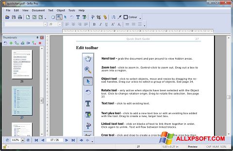 스크린 샷 Infix PDF Editor Windows XP